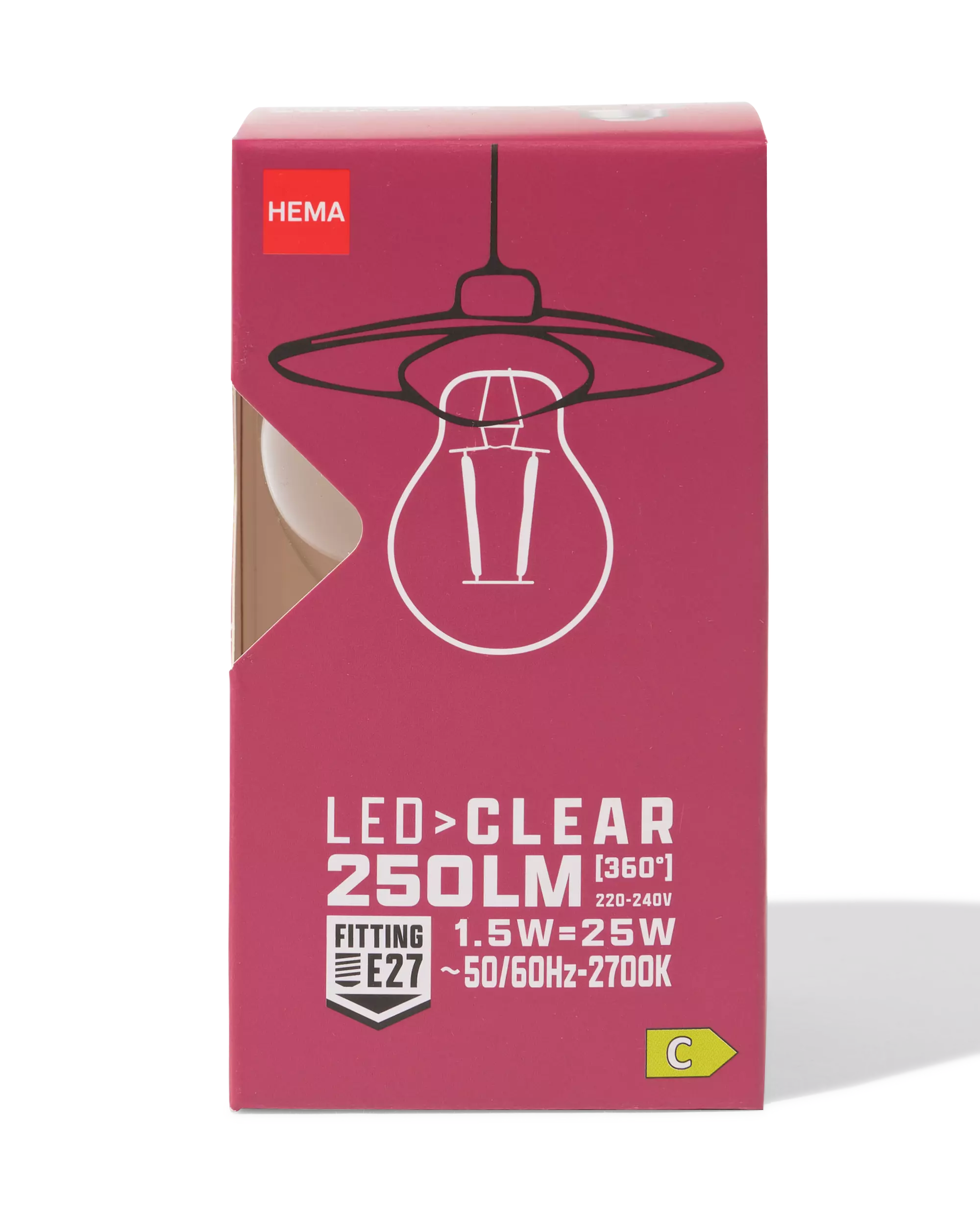 ampoule led poire clear E27 1,5W 250lm