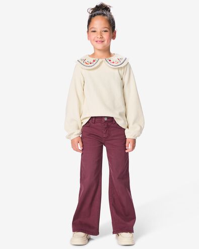 kinderjeans bootcut bordeauxrood bordeauxrood - 30867564BURGUNDYRED - HEMA