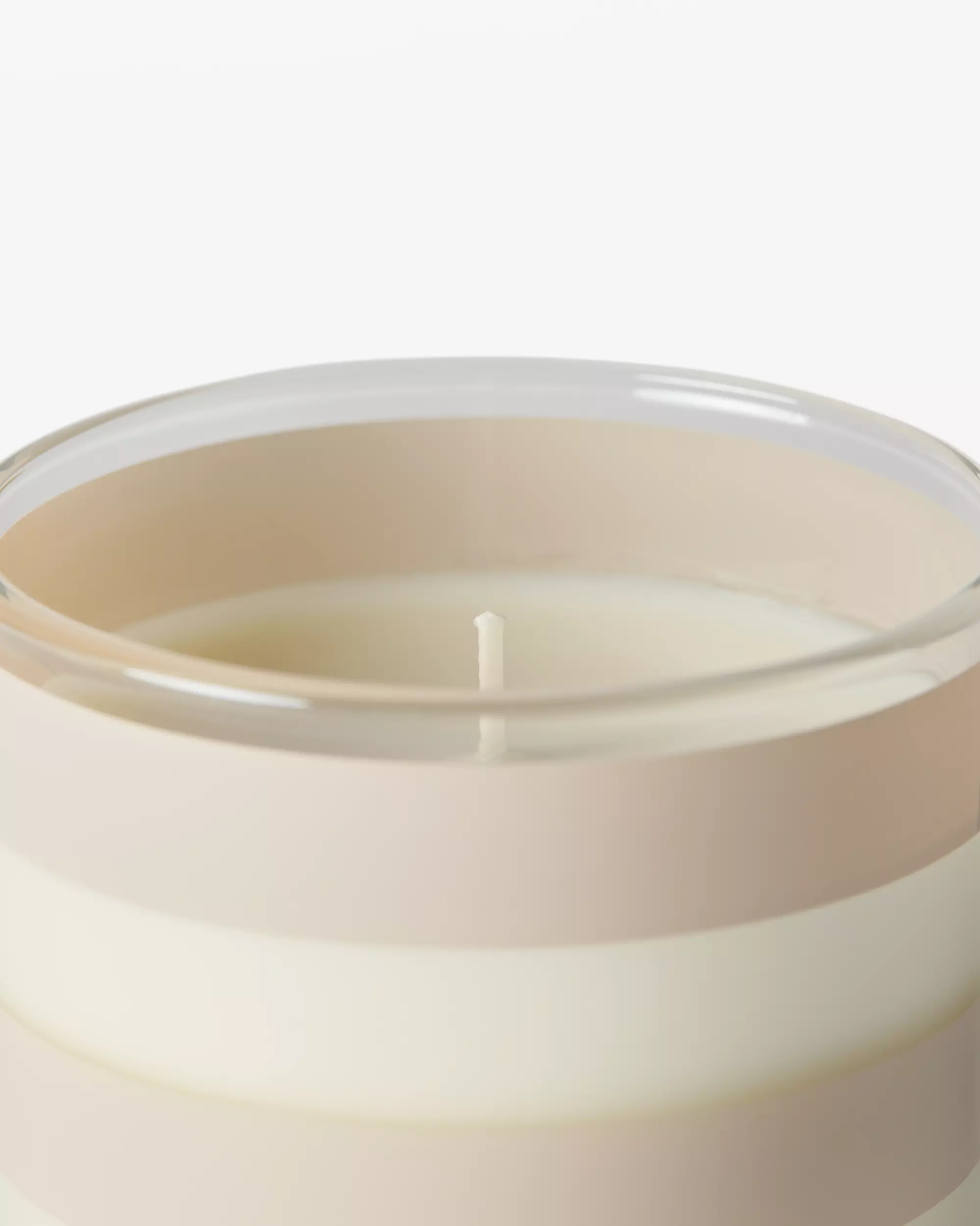 bougie parfumée ⌀10x10cm verre rayures crème brûlée 