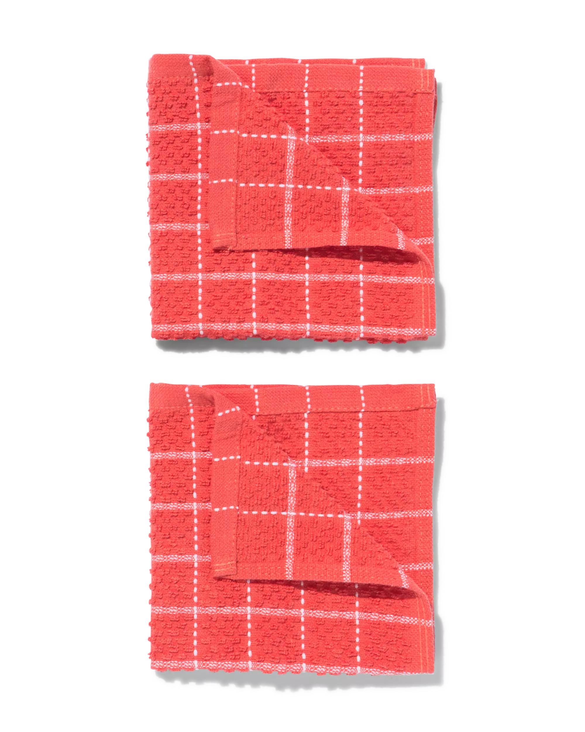 2 lavettes 30x30 coton rouge