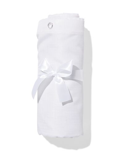 douchegordijn 180x200cm polyester linnenlook blok blauw - 80300173 - HEMA