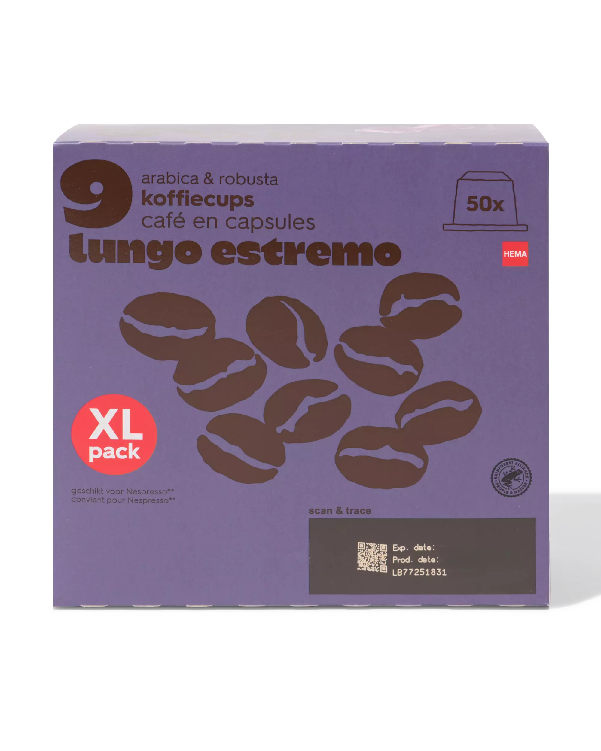 50 capsules de café lungo estremo