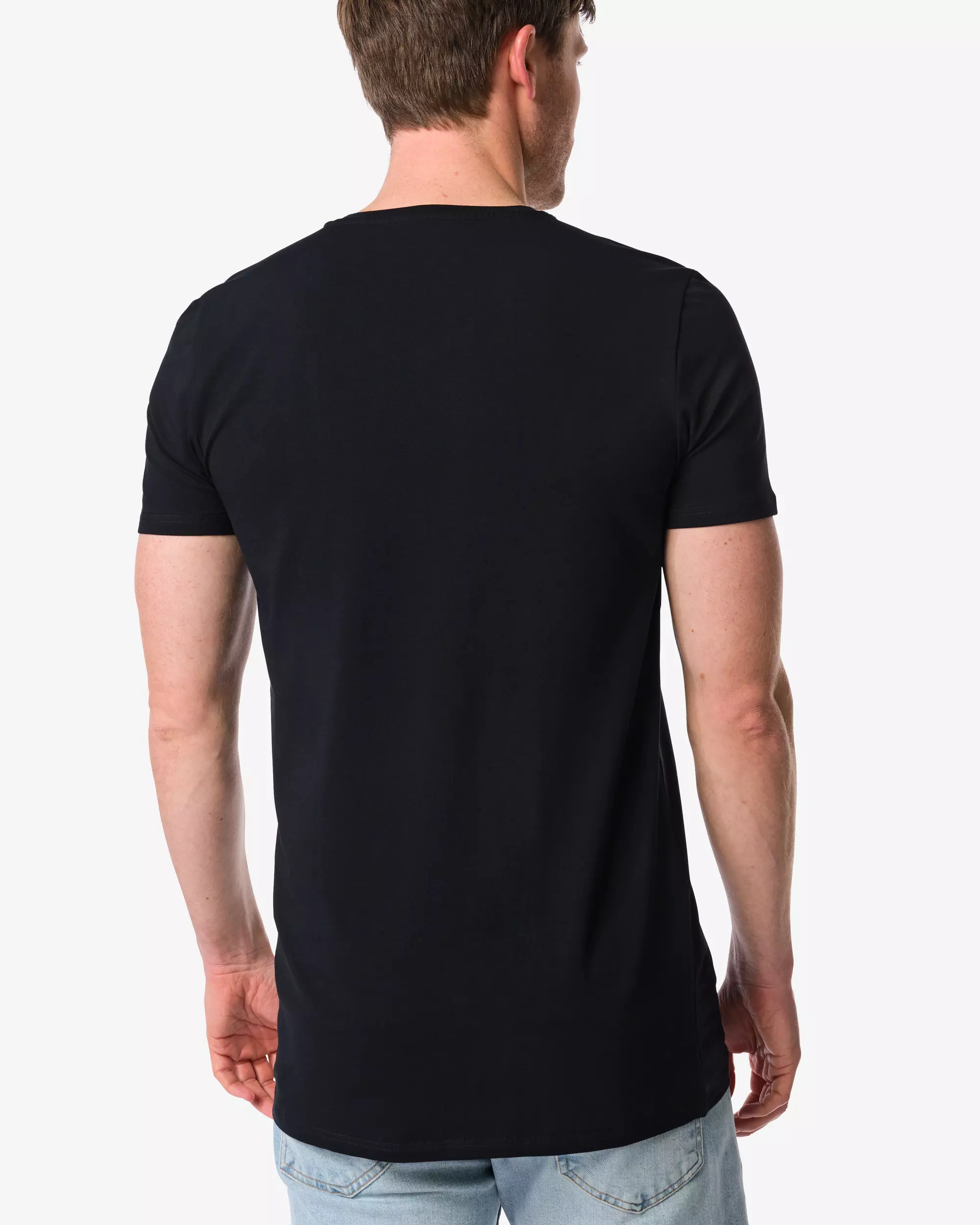 Herren-T-Shirts, Slim Fit, V-Ausschnitt, extra lang – 2 Stück