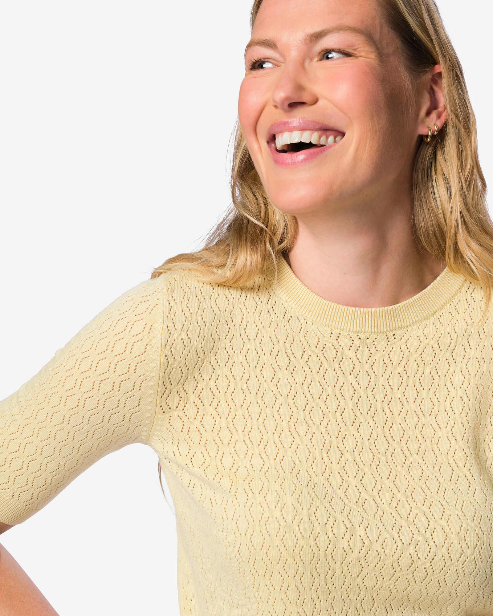 Damenpullover, strukturiert hellgelb hellgelb - 36212920LIGHTYELLOW - HEMA