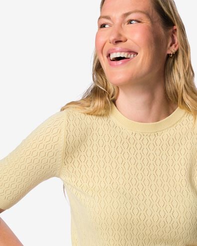 Damenpullover, strukturiert hellgelb hellgelb - 36212920LIGHTYELLOW - HEMA