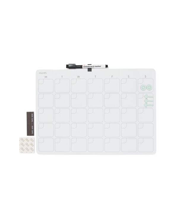 tableau blanc avec marqueur et aimants 39,5x29,5 cm mois - 14803952 - HEMA