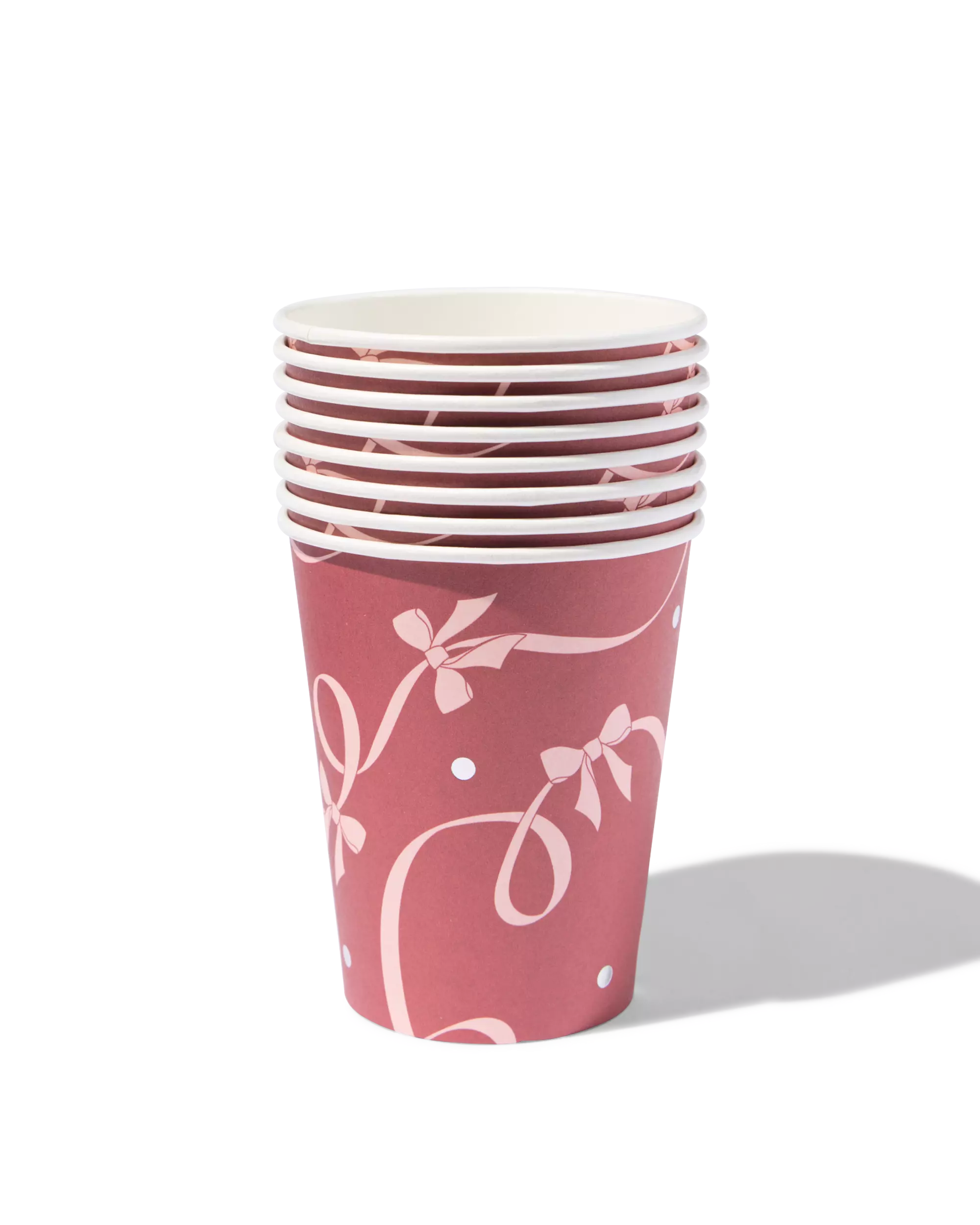 Becher, 9 cm, Pappe, Schleifen – 8 Stück