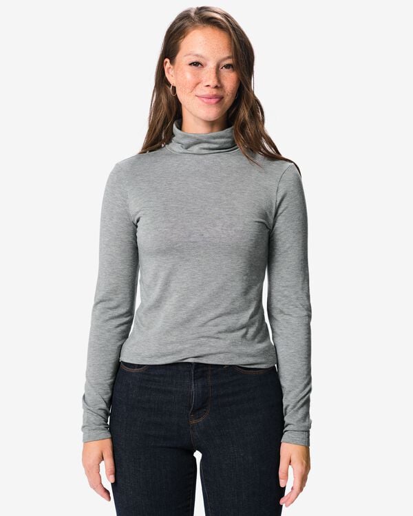 dames T-shirt thermo acryl donkergrijs donkergrijs - 36307690DARKGREY - HEMA