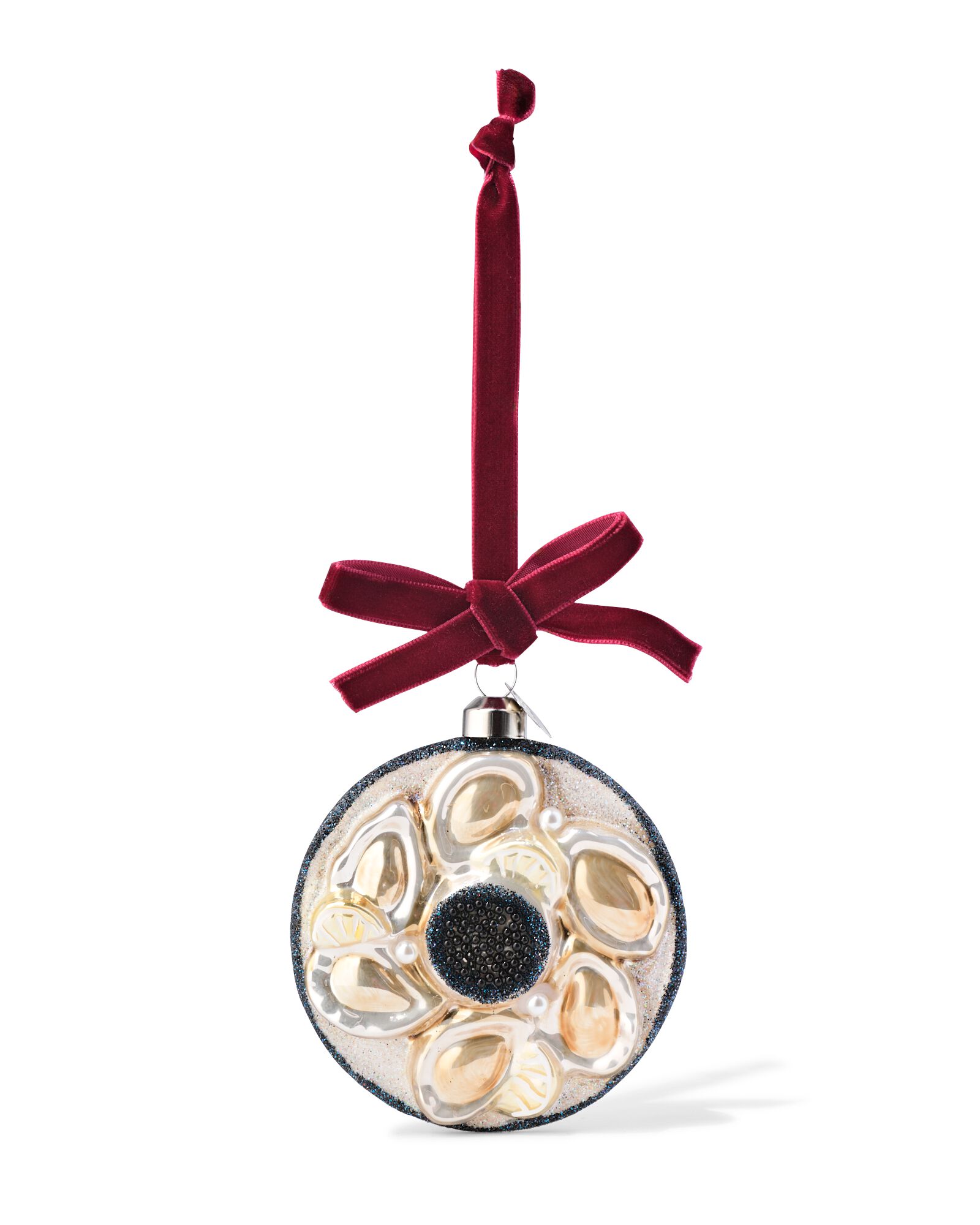 kersthanger 8.2cm glas oesters - 25102088 - HEMA