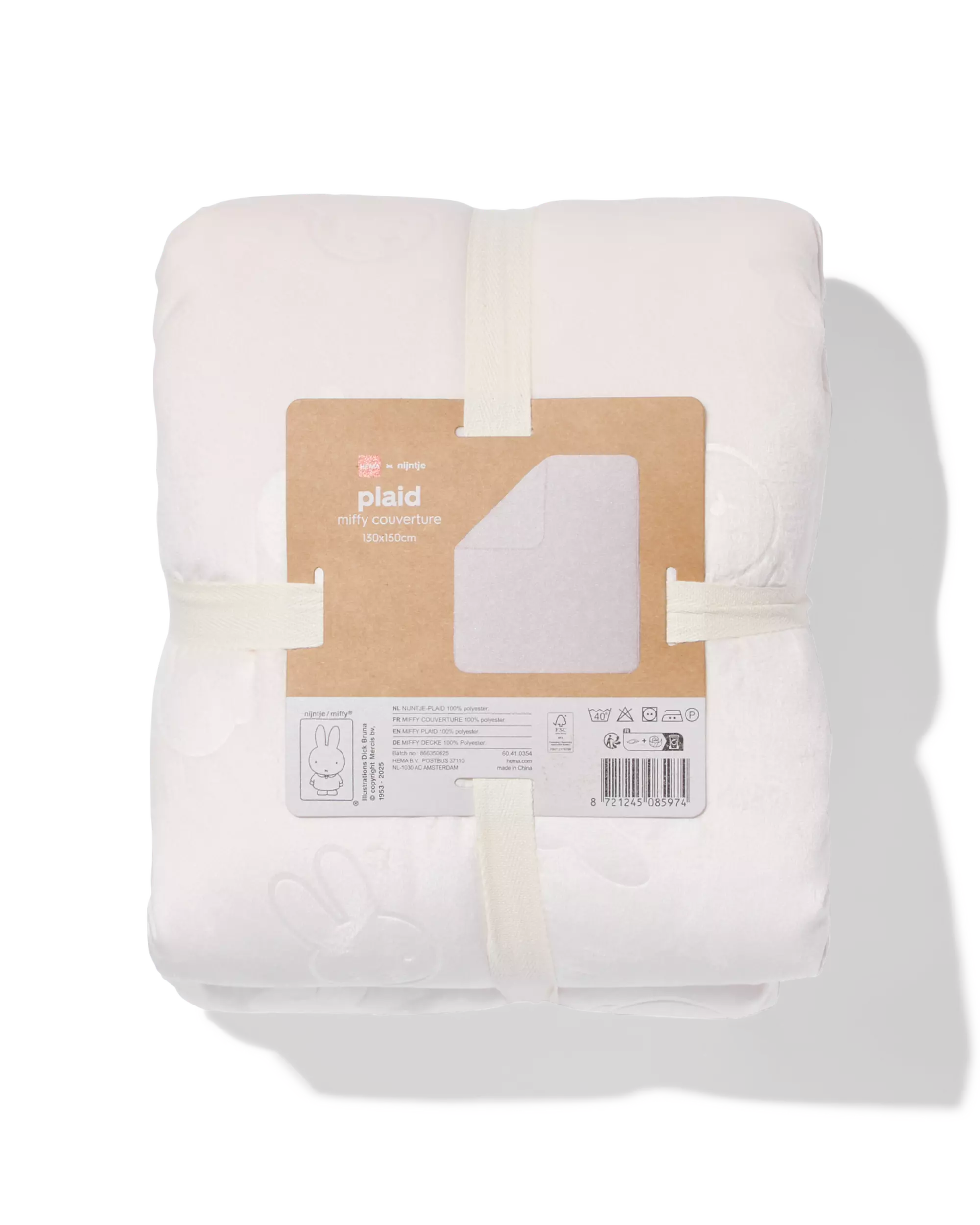 Miffy Wohndecke, 130 x 150 cm, Fleece, Polyester