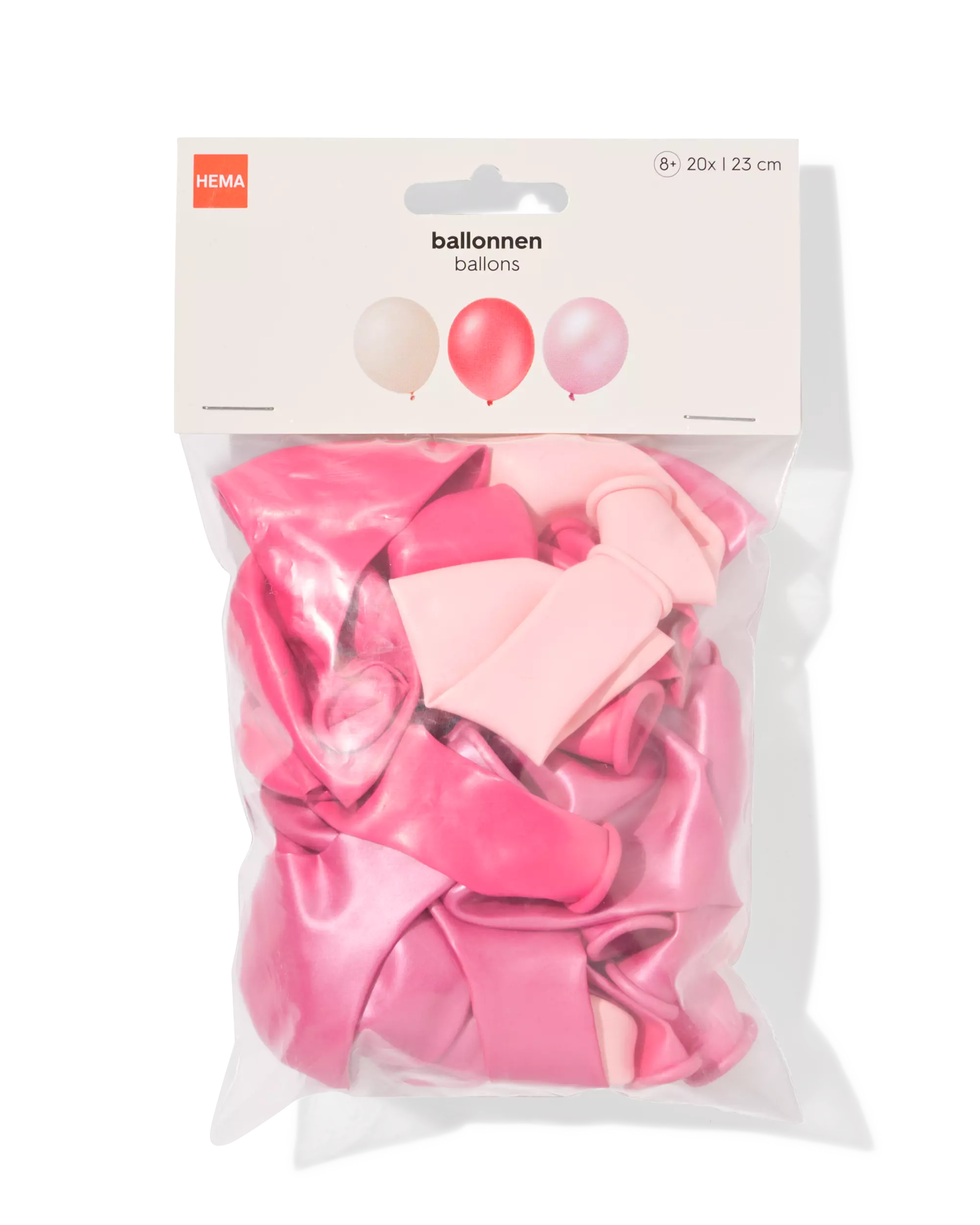 ballons Ø 23 cm roses - lot de 8