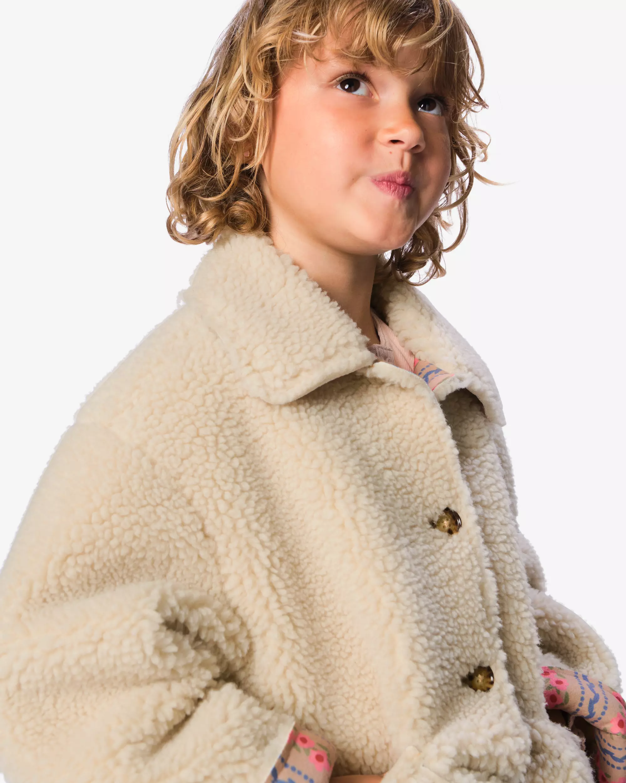 veste enfant pelucheux fleurs
