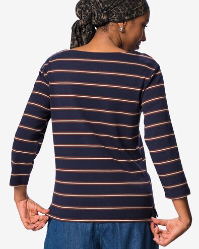 Damen-T-Shirt Cara Jersey gestreift dunkelblau - 36306730DARKBLUE - HEMA