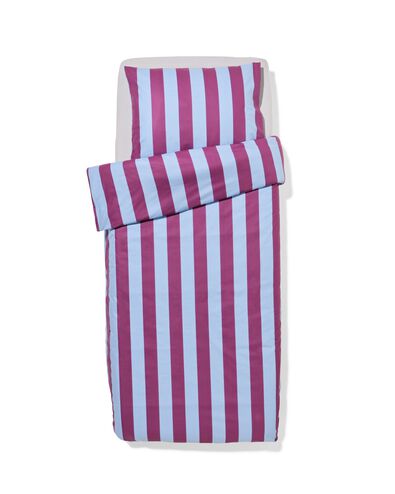 housse de couette 140x200/220cm coton doux ray&eacute; bleu-violet - 5720198 - HEMA