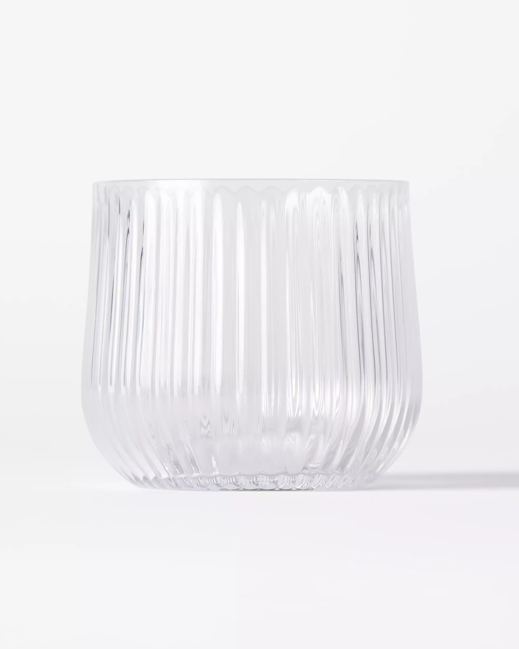 theelichthouder ⌀10x8cm Bink glas ribbel transparant