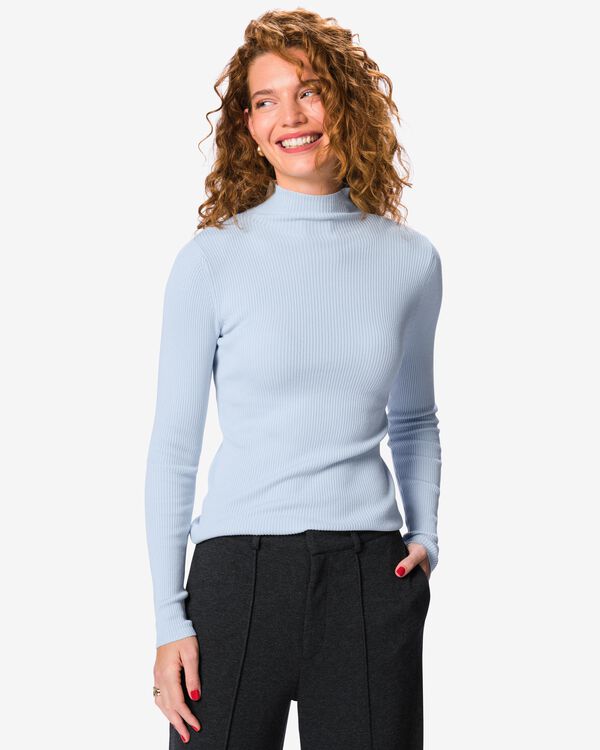 damestrui rib lichtblauw lichtblauw - 36214850LIGHTBLUE - HEMA
