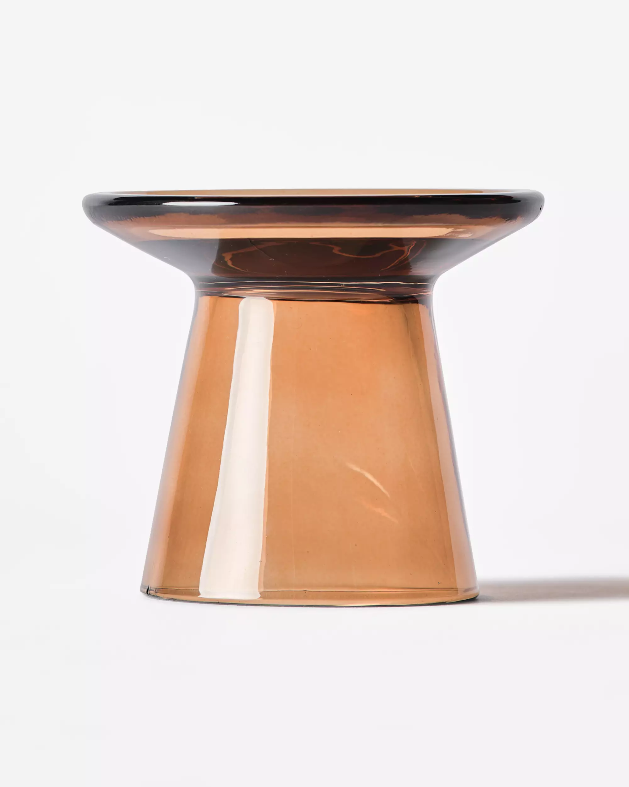 plateau à bougies ⌀9 x 3 cm Zwier verre marron