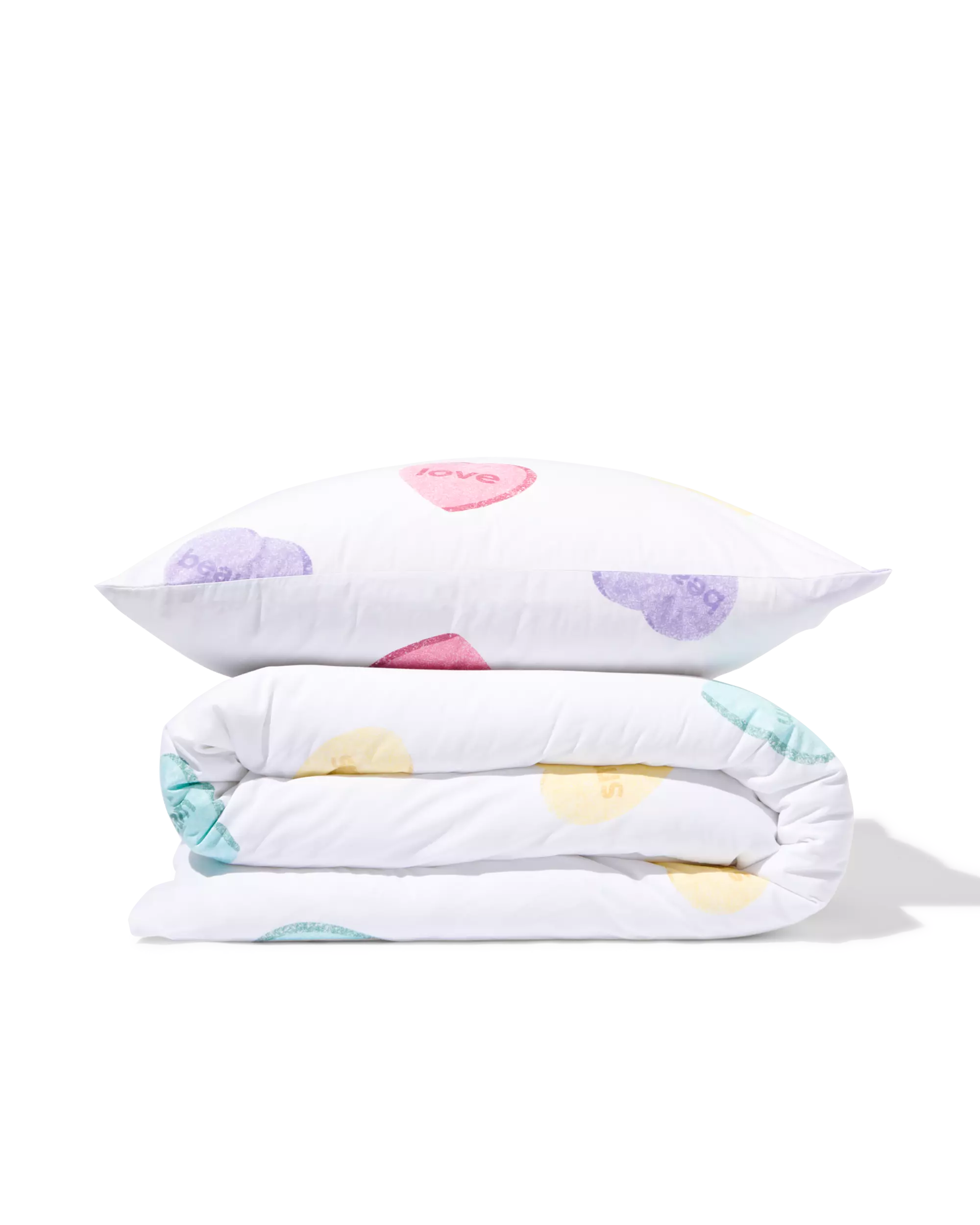 housse de couette enfant 140x200 coton doux petits cœurs