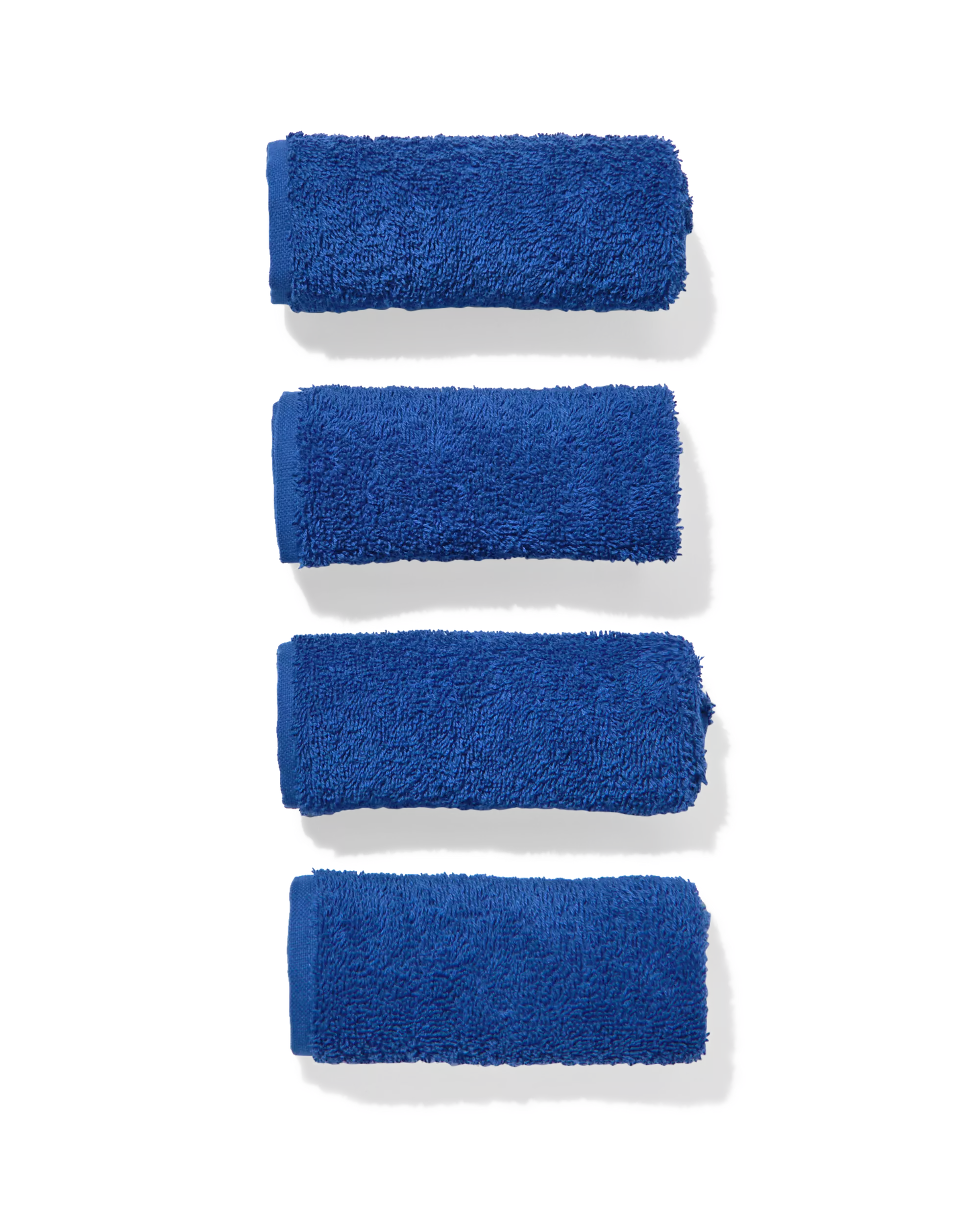 serviettes pour le visage qualité épaisse bleu cobalt - lot de 4