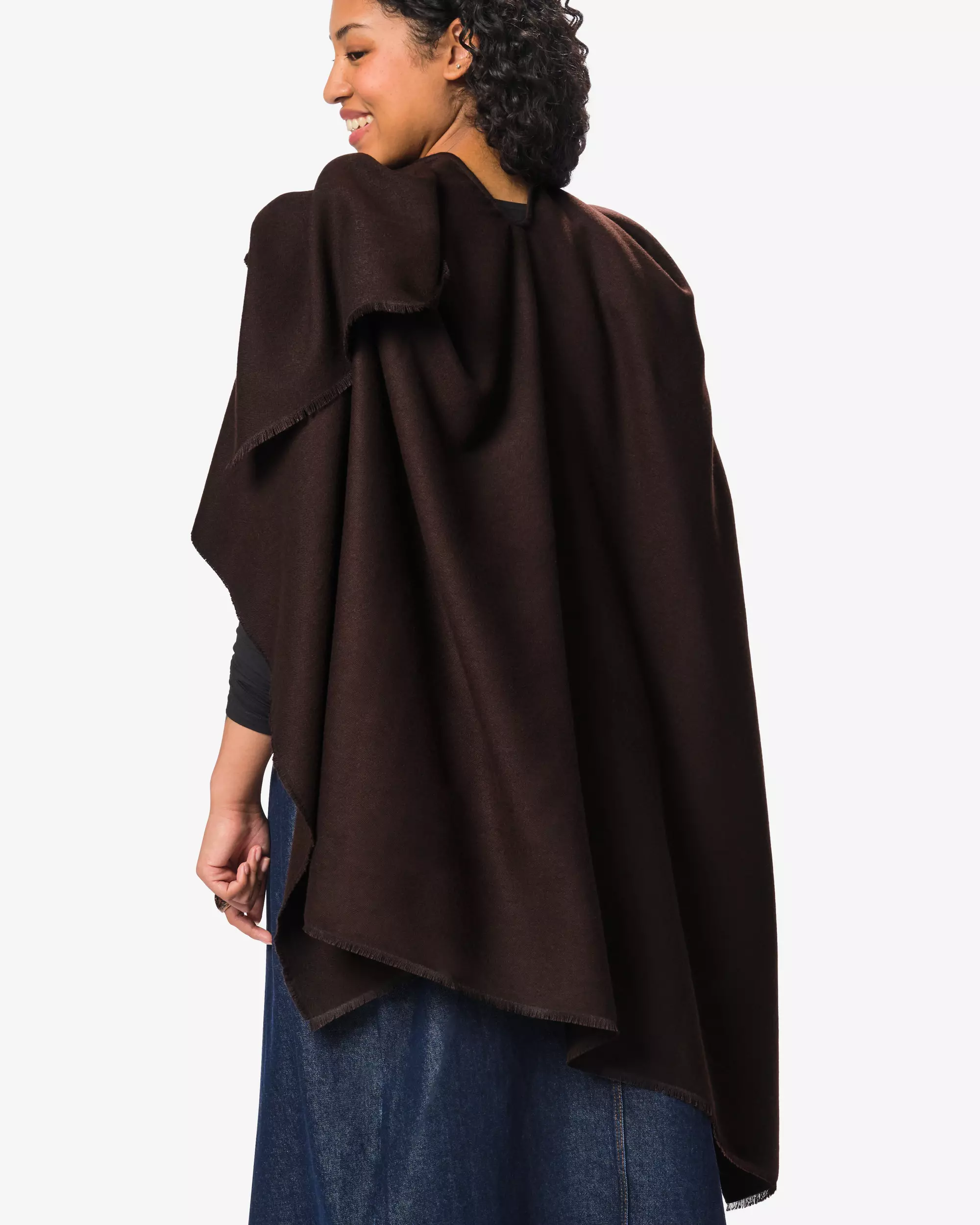 Damenponcho, braun