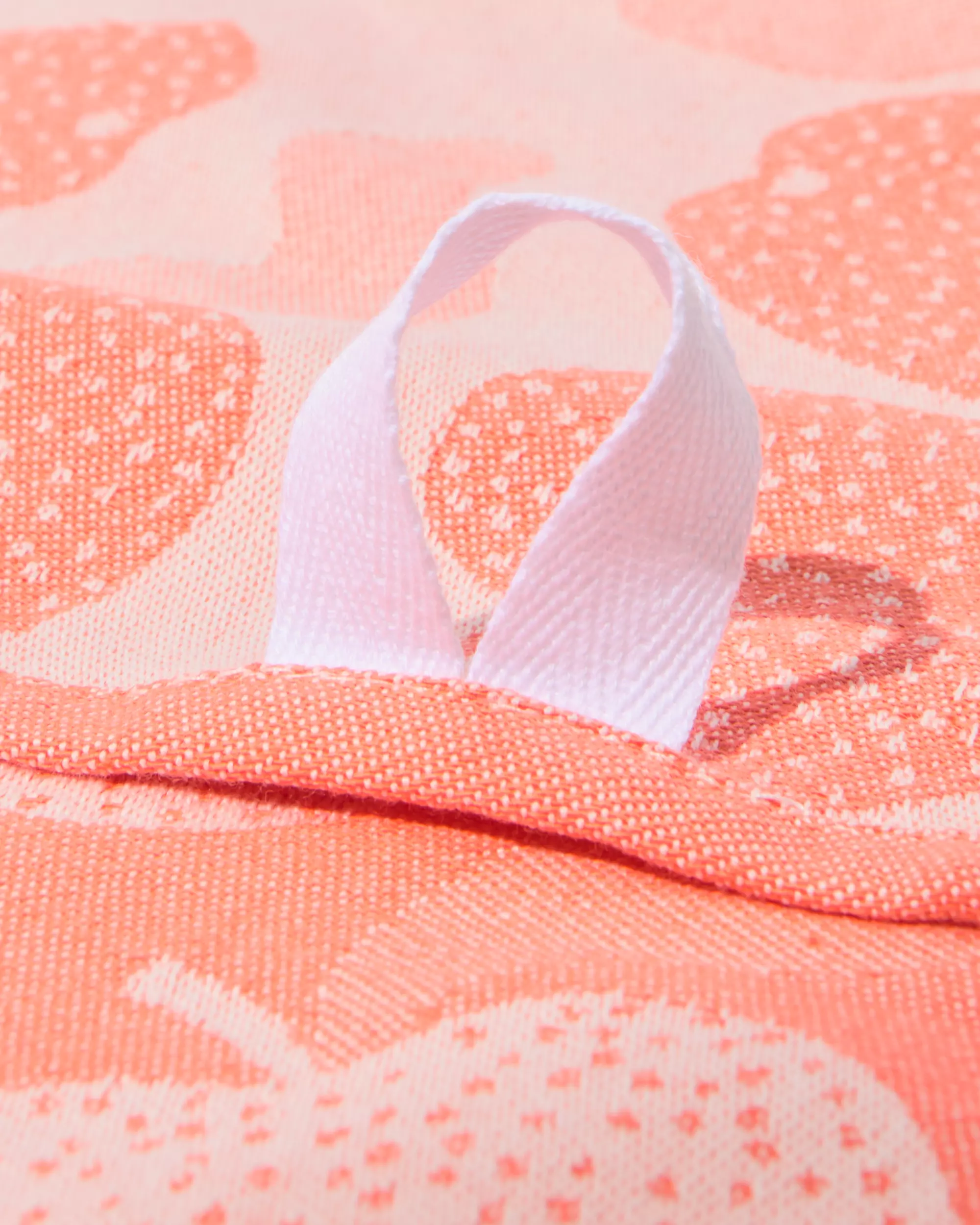 torchon 65x65 cm coton pomme corail