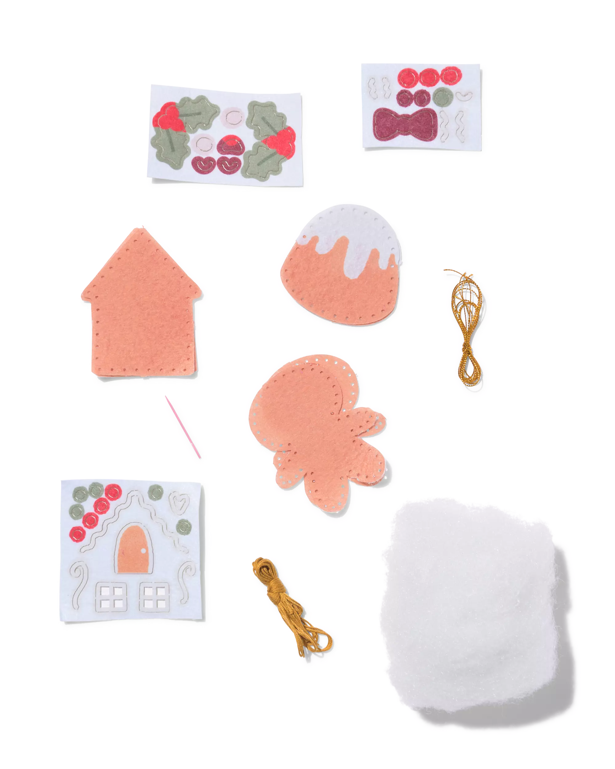 kit de bricolage pendentif bonhomme en pain d'épices - 3 pièces