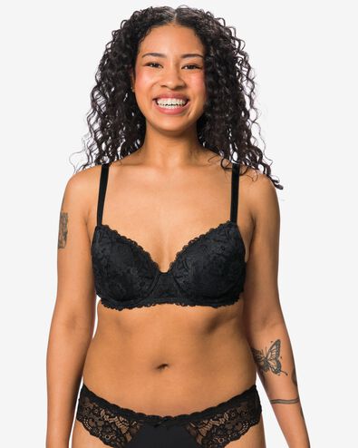 Vorgeformter Spitzen-BH mit B&uuml;gel schwarz - 21800182BLACK - HEMA