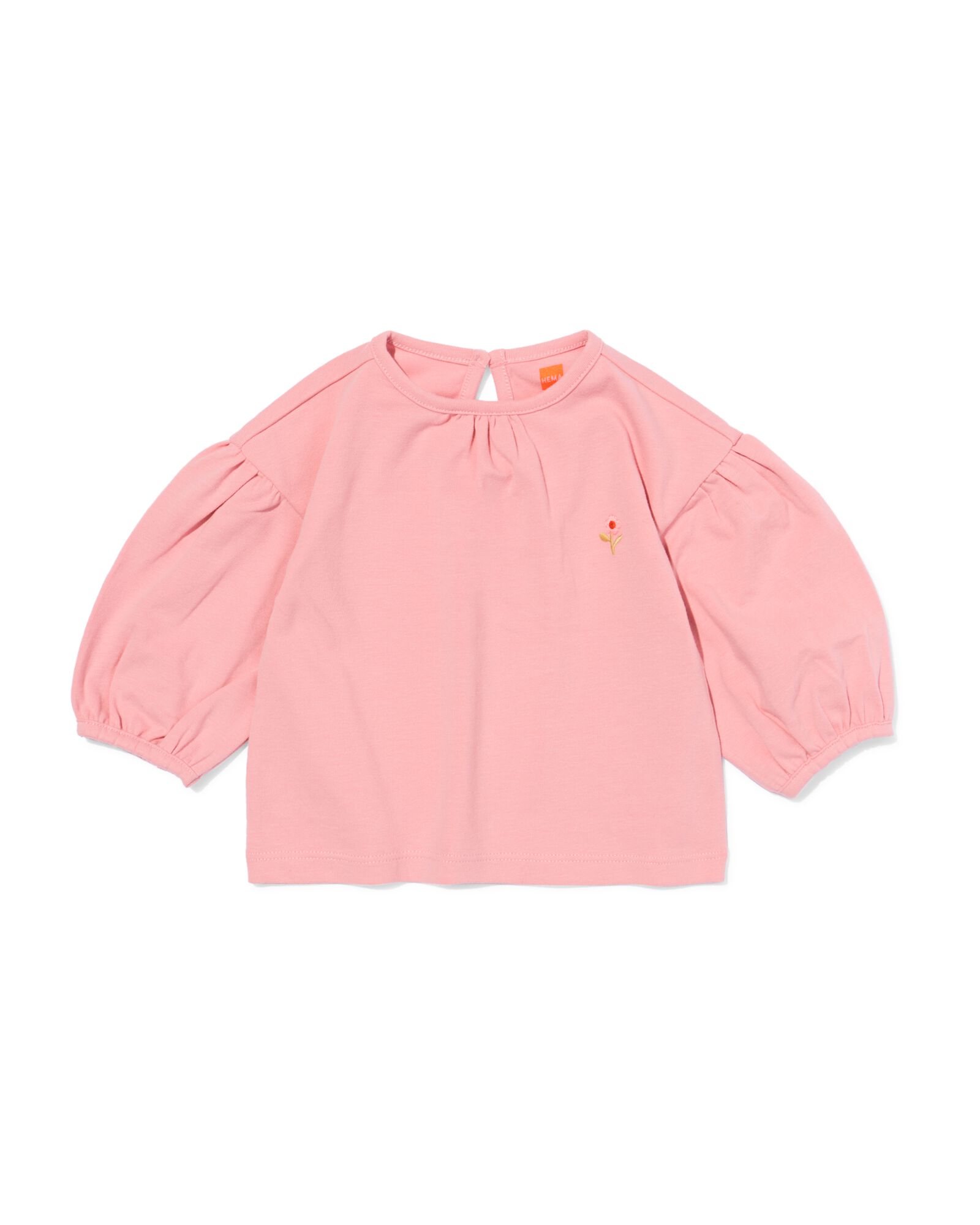 HEMA Baby T-shirt Jersey Bloemen Roze (roze)