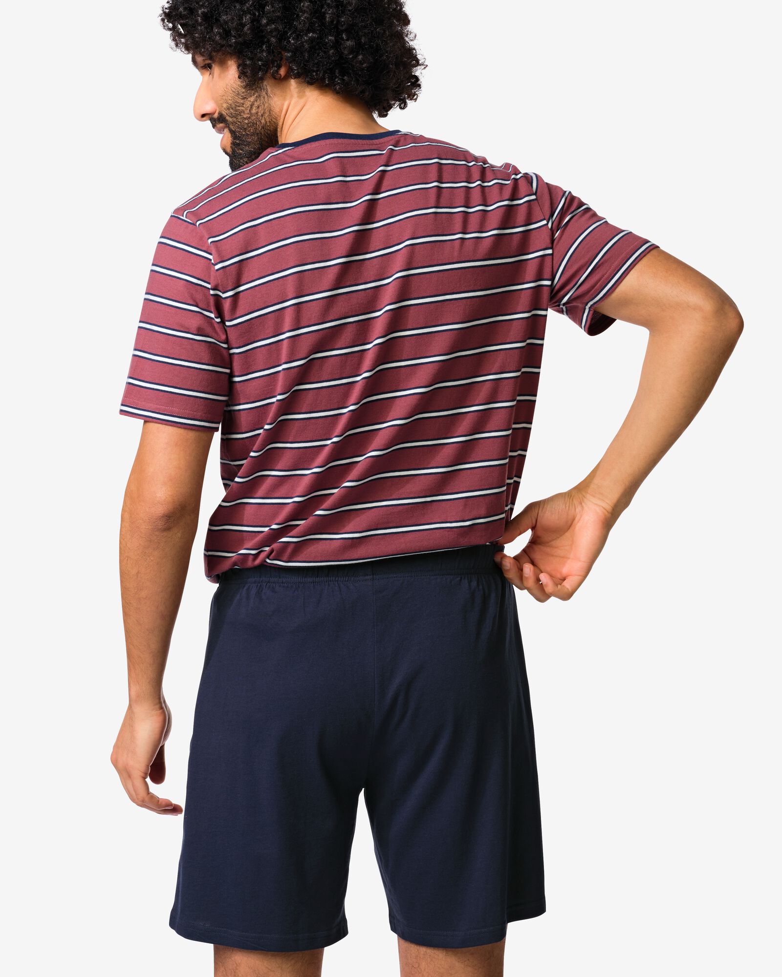 pyjashort homme Jaap jersey retro bleu fonc&eacute; - 23686510DARKBLUE - HEMA