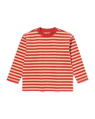 kinder T-shirt strepen rood rood - 30725447RED - HEMA