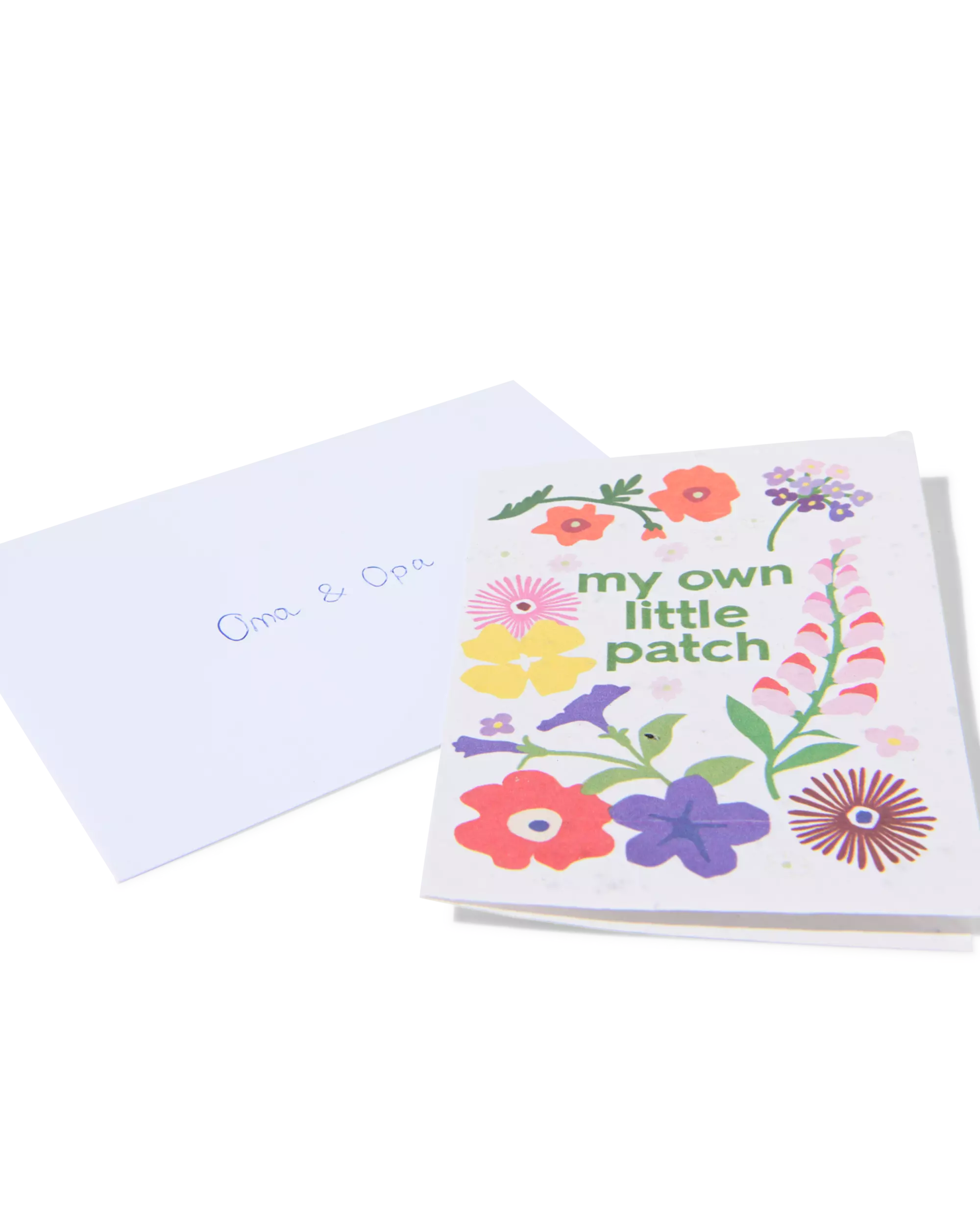 wenskaart 'own little patch' met zaadjes