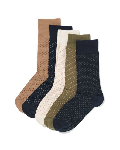 chaussettes homme graphiques - 5 paires bleu fonc&eacute; - 4151000DARKBLUE - HEMA