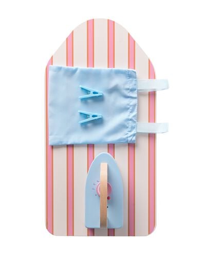 kinderstrijkplank met strijkijzer 48x50cm hout - 15100419 - HEMA