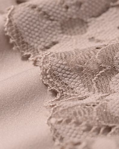 slip br&eacute;silien femme microfibre avec dentelle beige beige - 19608784BEIGE - HEMA