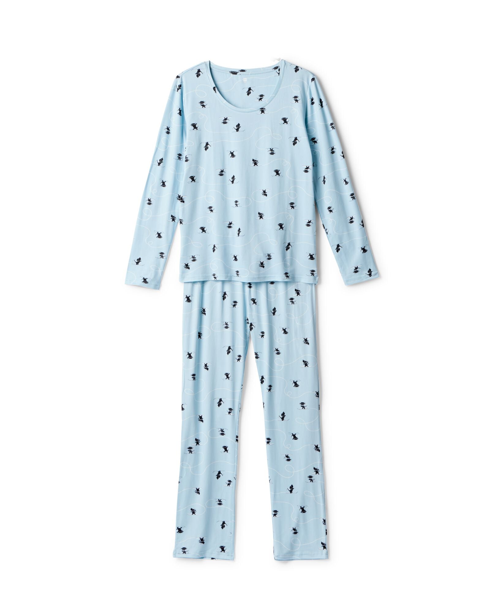 pyjama femme Takkie microfibre bross&eacute;e bleu clair bleu clair - 23401956LIGHTBLUE - HEMA
