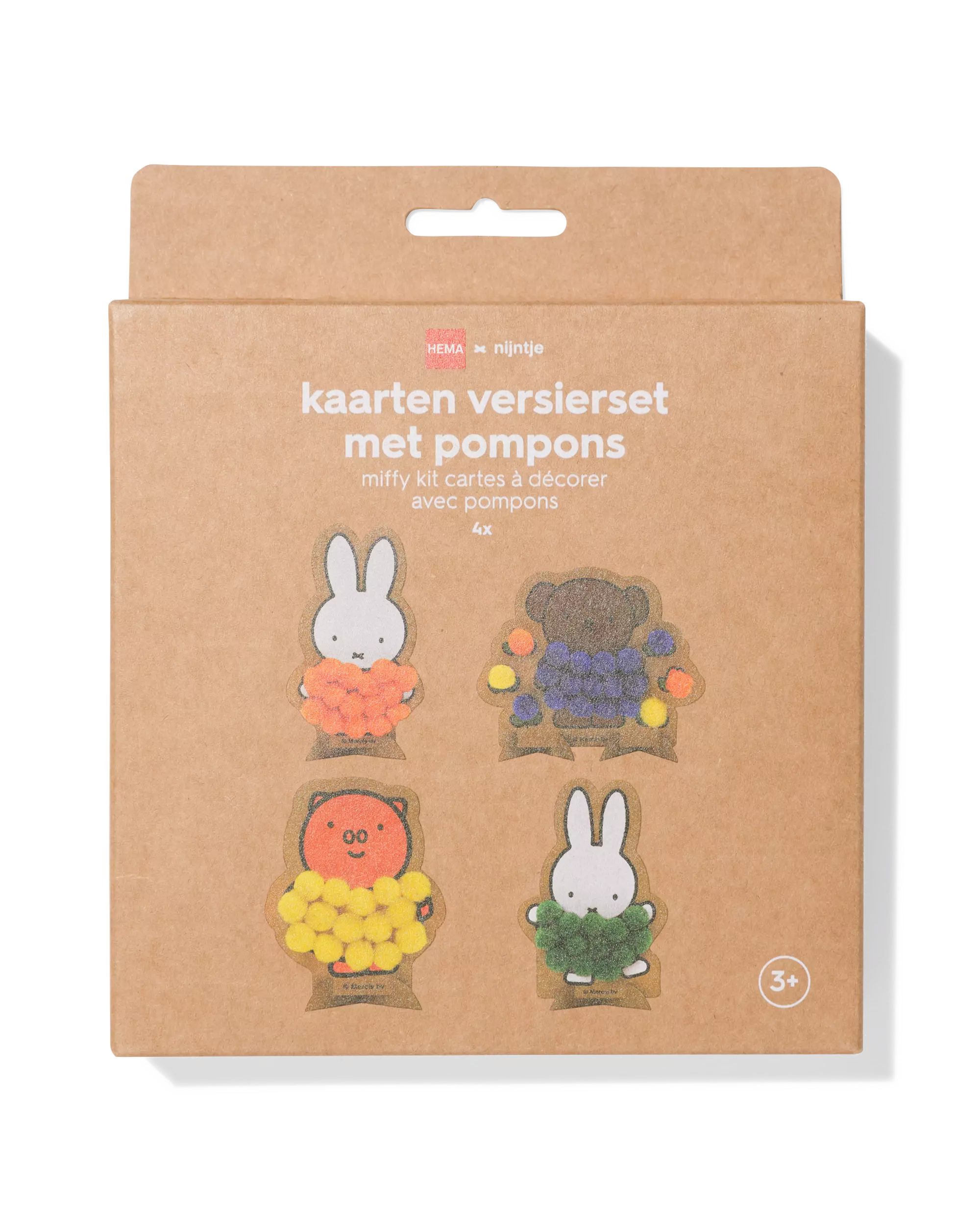 nijntje kaarten versieren met pompoms