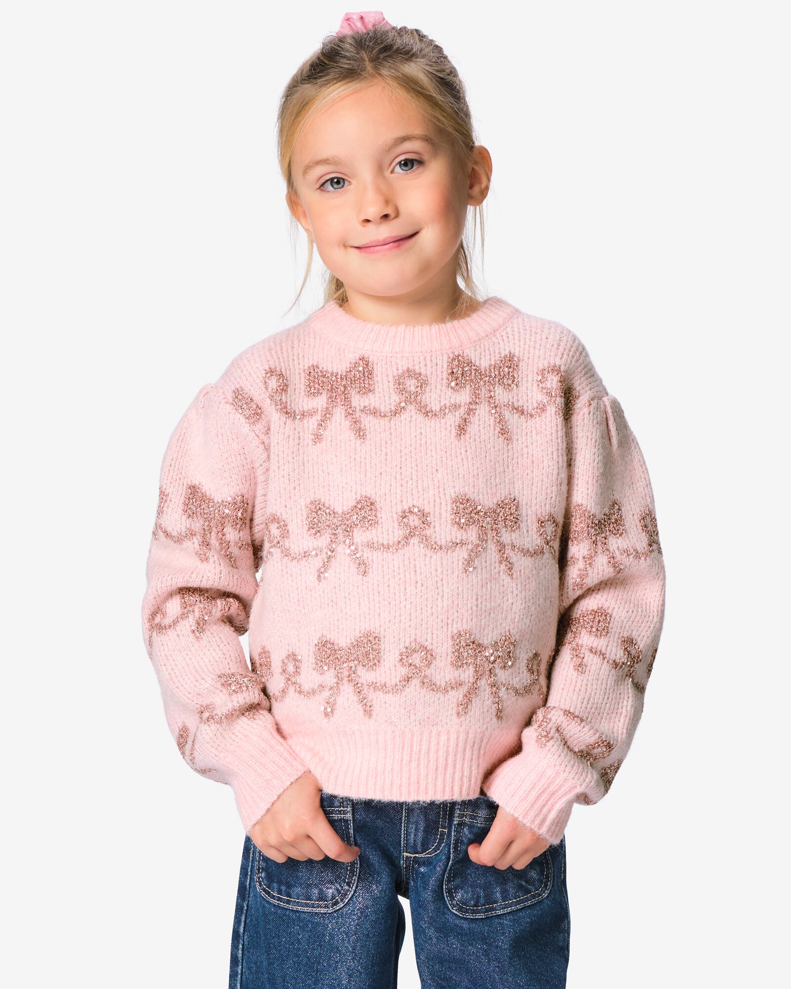 pull enfant grosse maille n&oelig;uds rose rose - 30893607PINK - HEMA