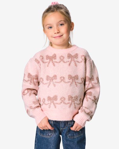 pull enfant grosse maille n&oelig;uds rose rose - 30893607PINK - HEMA