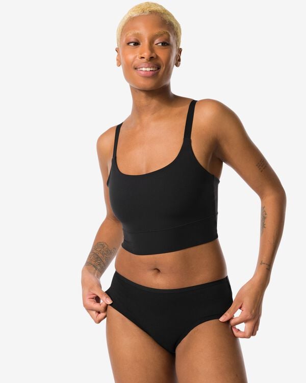 hipster femme en coton avec dentelle noir noir - 19642264BLACK - HEMA