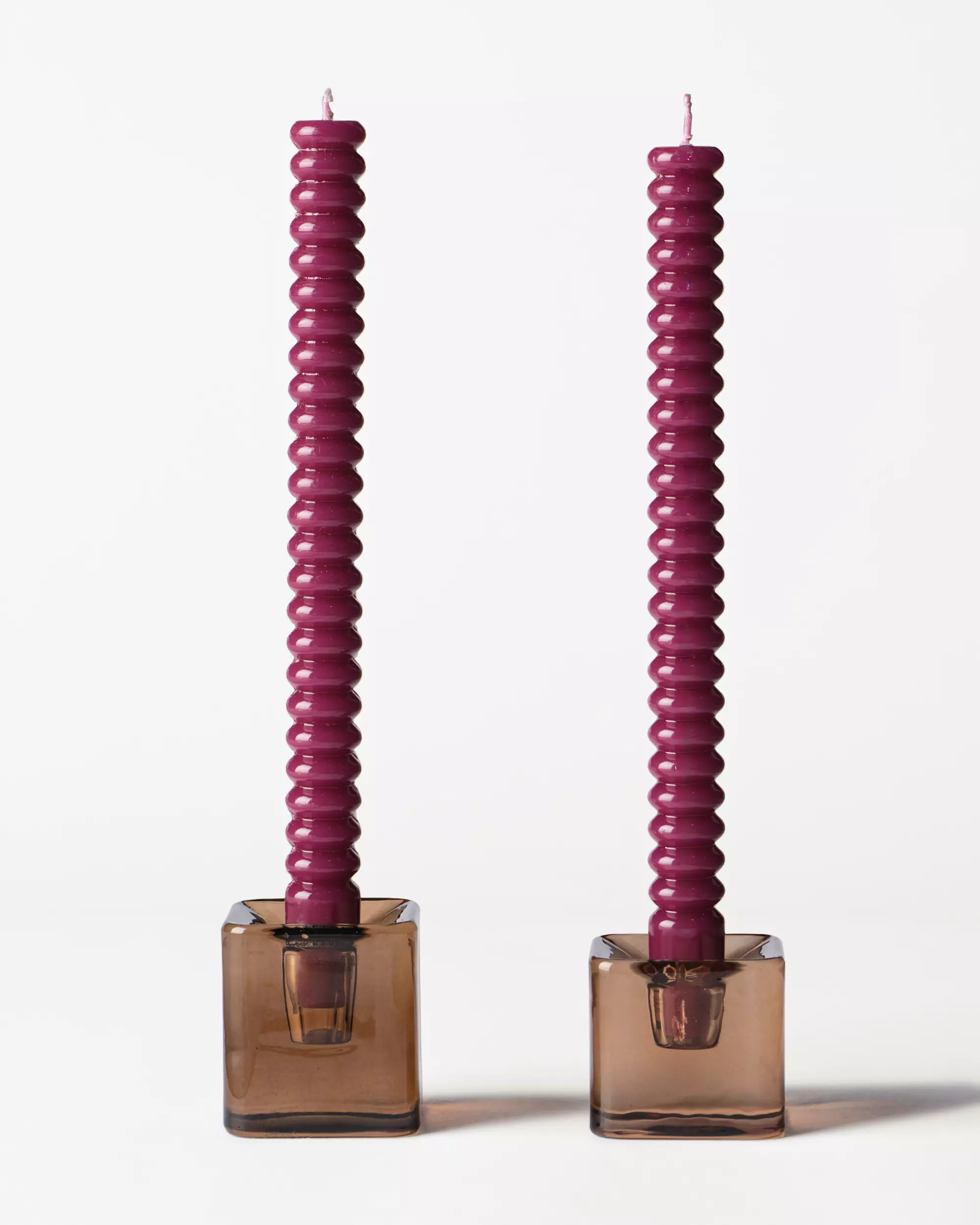 dinerkaars ⌀2.2x25cm ribbel aubergine - 2 stuks