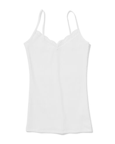dameshemd spaghettibandjes met kant wit wit - 19671285WHITE - HEMA