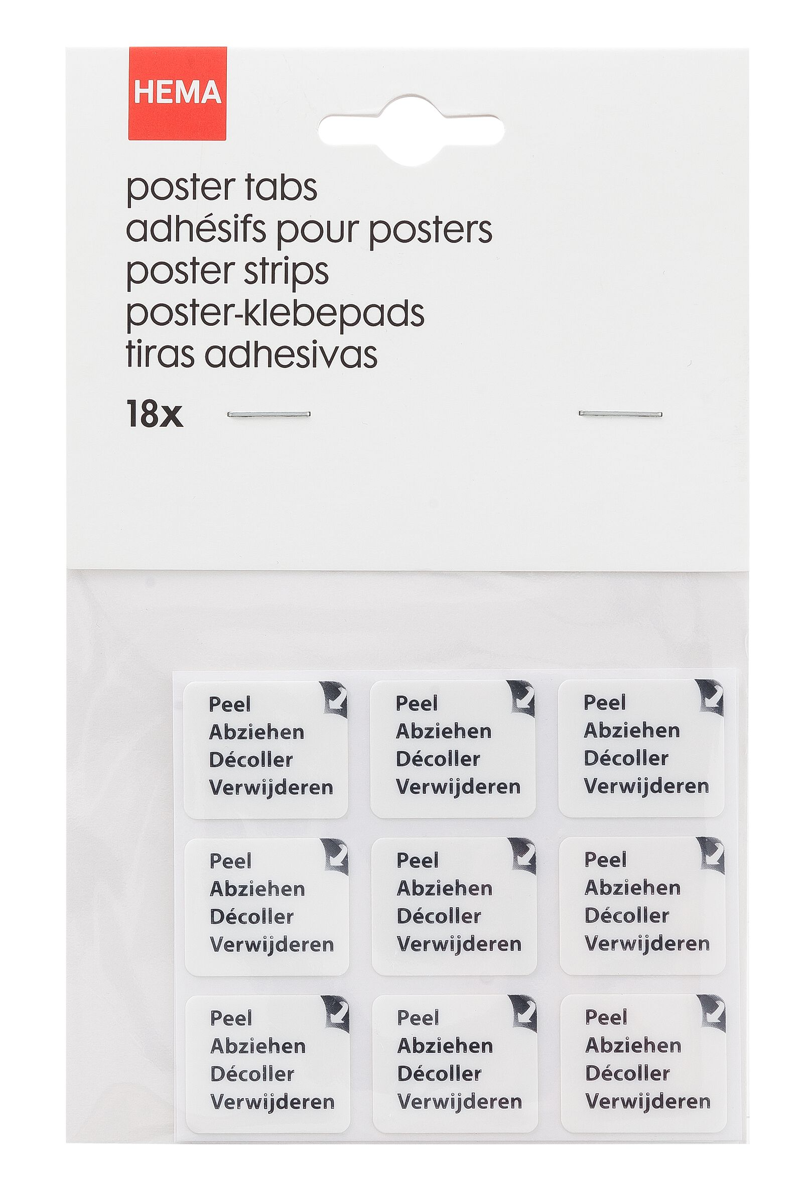 18 attaches pour poster 21x25 mm - 81040081 - HEMA