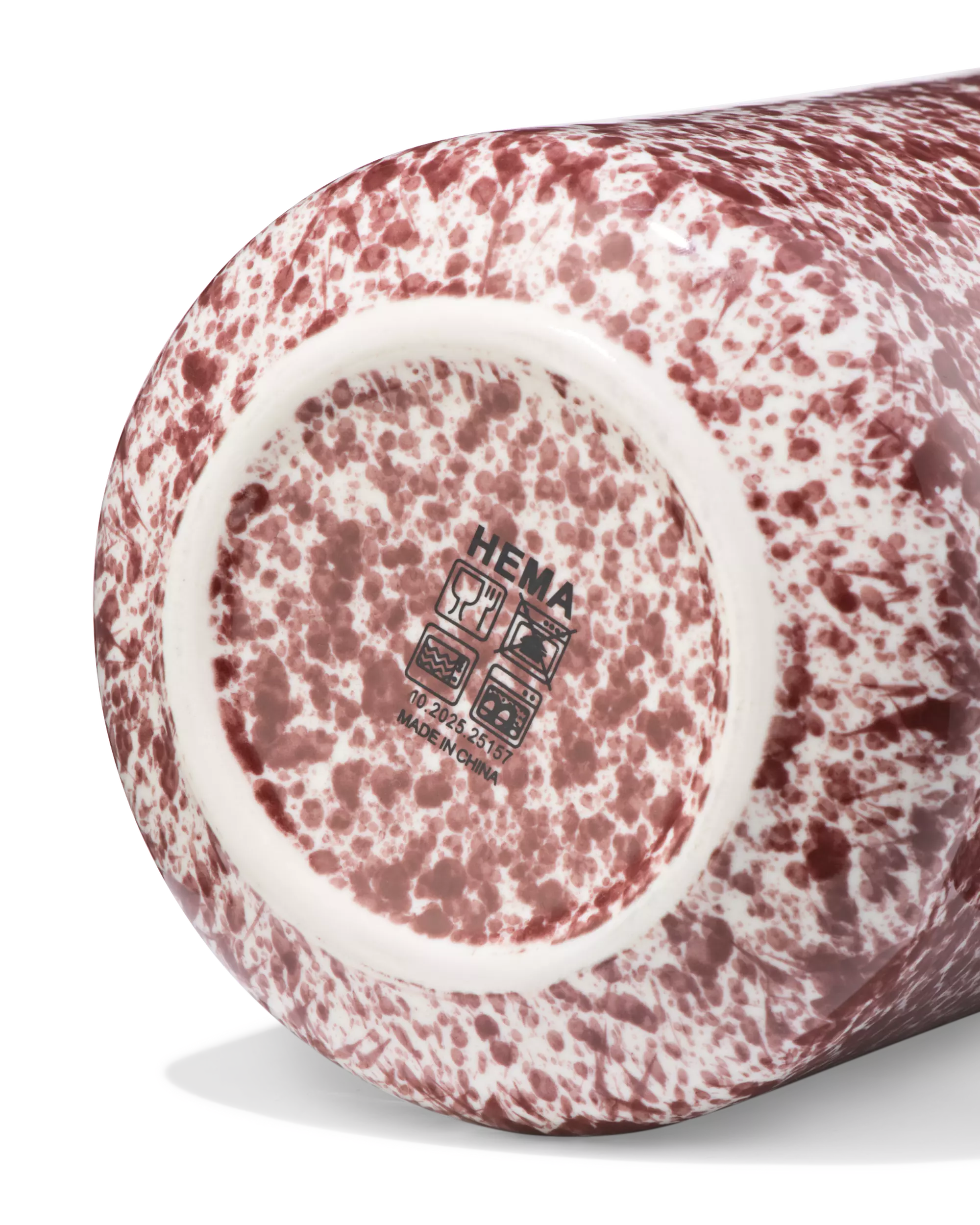 Karaffe 1,4 l, Steingut, gesprenkelt, rot