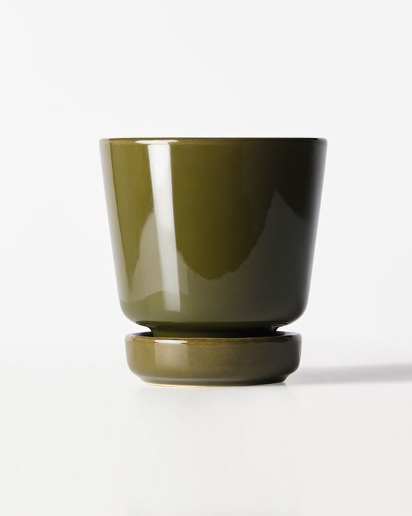 cache-pot ⌀8x8 cm c&eacute;ramique verte - 13326304 - HEMA