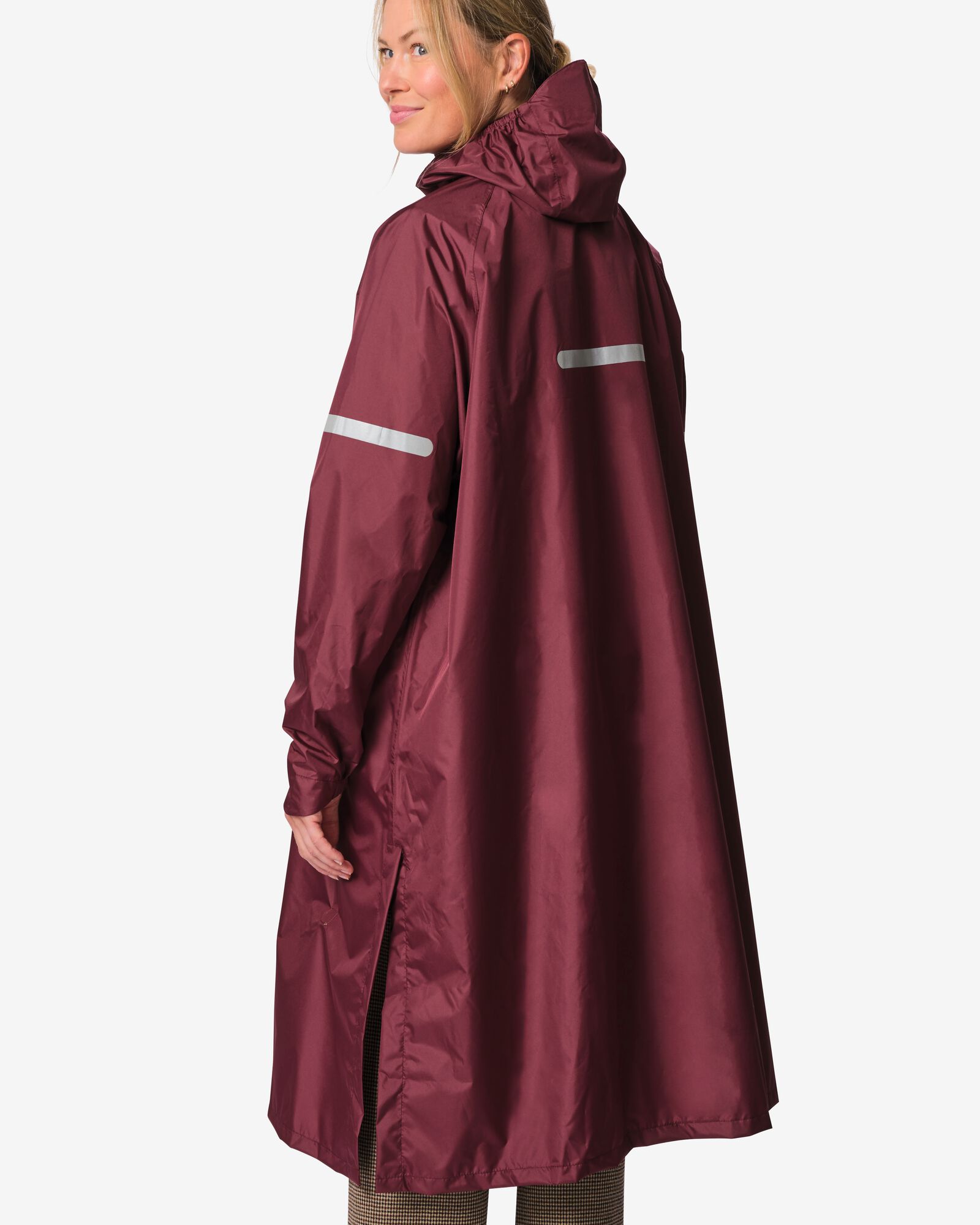regenponcho voor volwassenen Puck  donkerrood donkerrood - 34460270DARKRED - HEMA