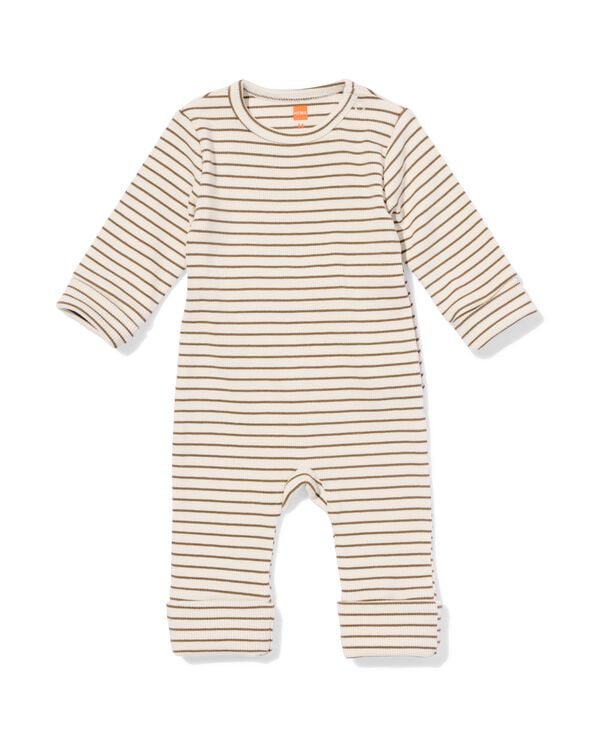 barboteuse b&eacute;b&eacute; c&ocirc;tel&eacute;e rayures &eacute;cru &eacute;cru - 33458220ECRU - HEMA