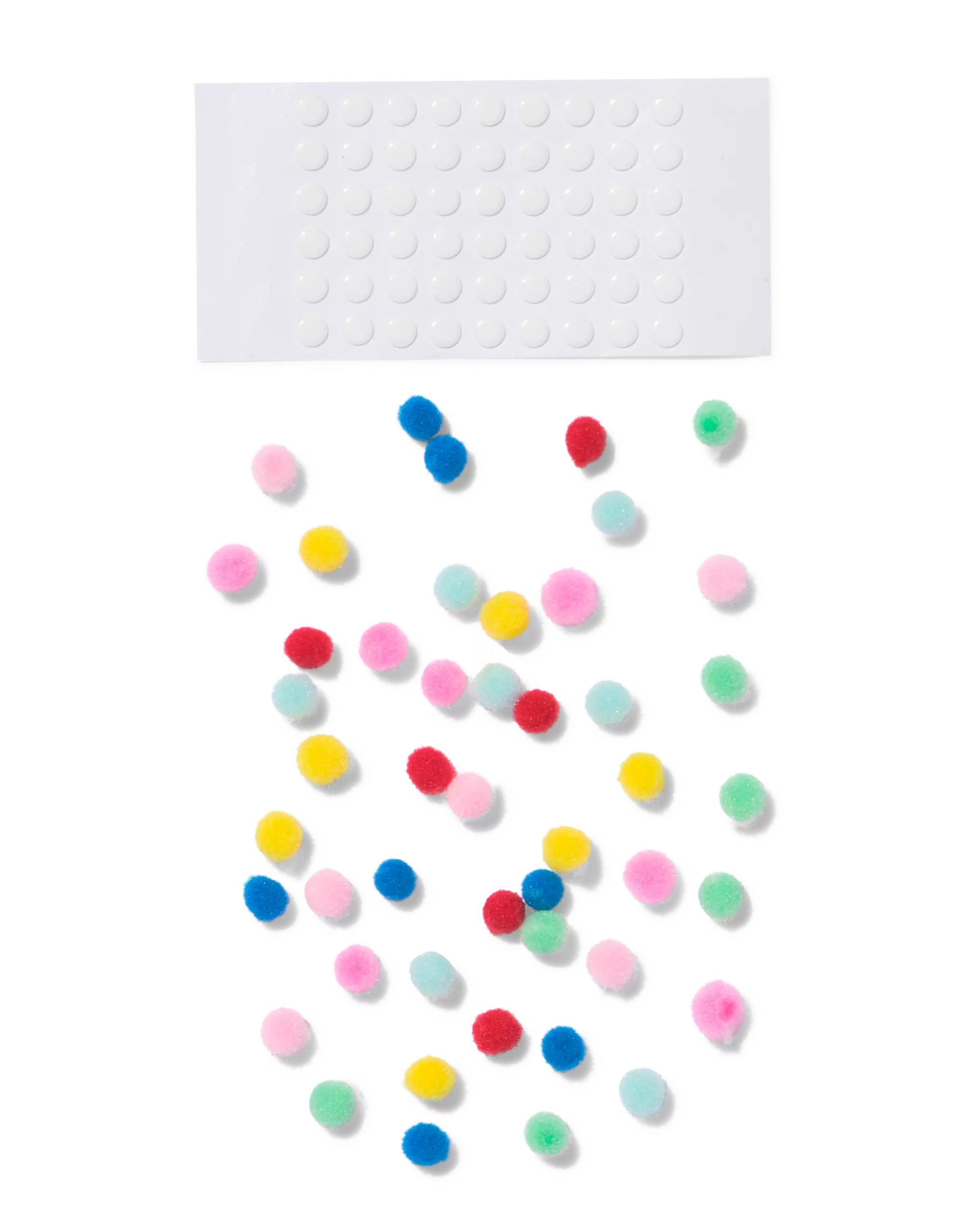 mini plak pompoms - 50 stuks
