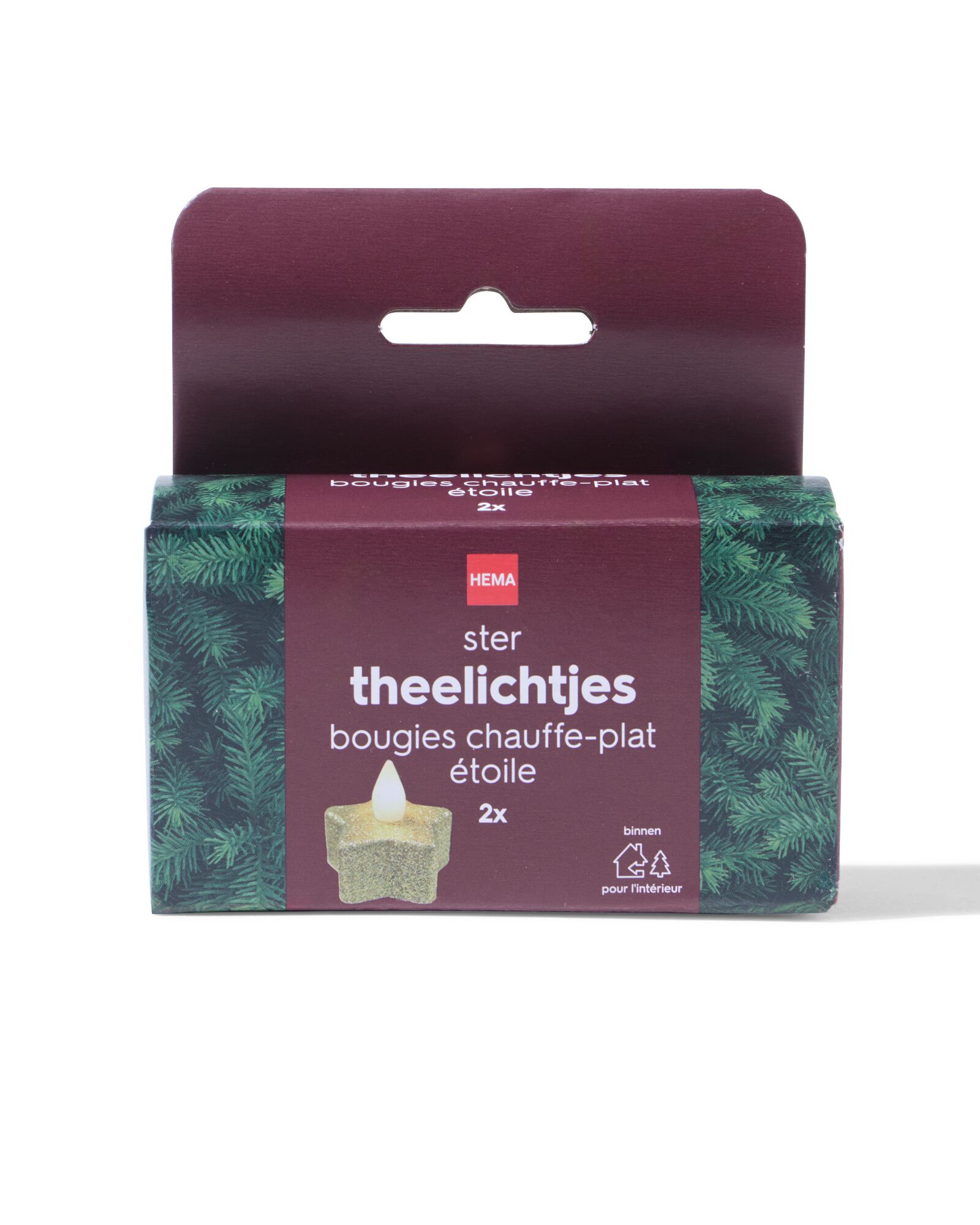 bougie chauffe-plat les ⌀3,8 x 2,5 cm pailletes &eacute;toile - 2 pi&egrave;ces - 25500179 - HEMA