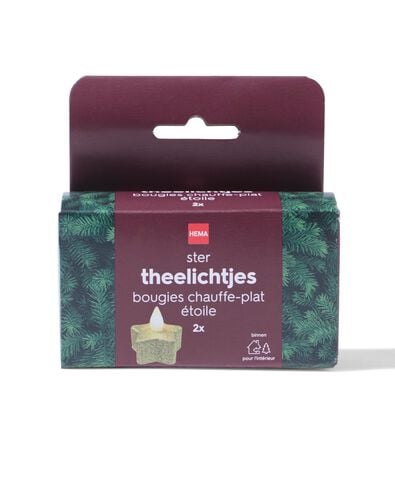 bougie chauffe-plat les ⌀3,8 x 2,5 cm pailletes &eacute;toile - 2 pi&egrave;ces - 25500179 - HEMA