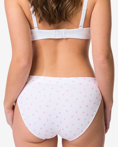 damesslip naadloos rib bloemen wit wit - 19603015WHITE - HEMA